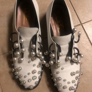 Coliac pearl rings loafers